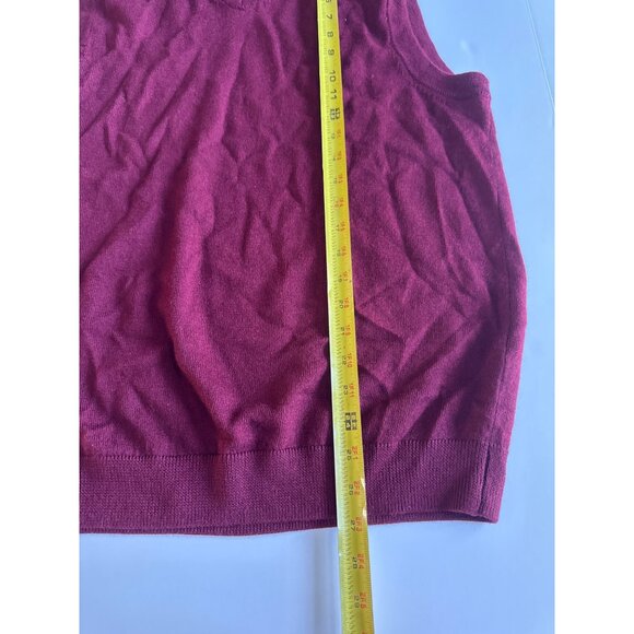 Turnbury Extra Fine Merino Wool Sweater Vest M Burgundy V-Neck Pullover Sleevele - Picture 6 of 7